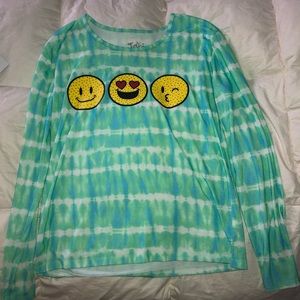Tie Dye Emoji Long Sleeve Justice Top